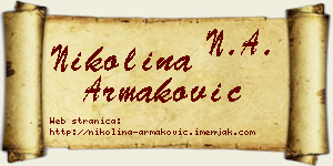 Nikolina Armaković vizit kartica